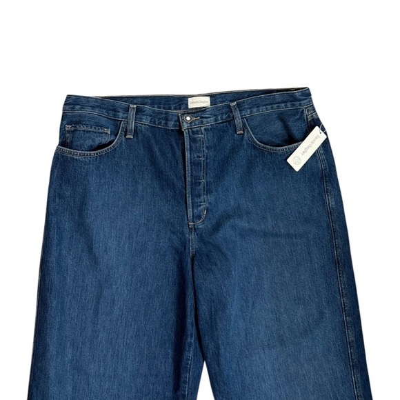 Favorite Daughter The Ollie Kent Baggie Wide Leg Jeans Size 34 Dark Denim NEW - Picture 2 of 8